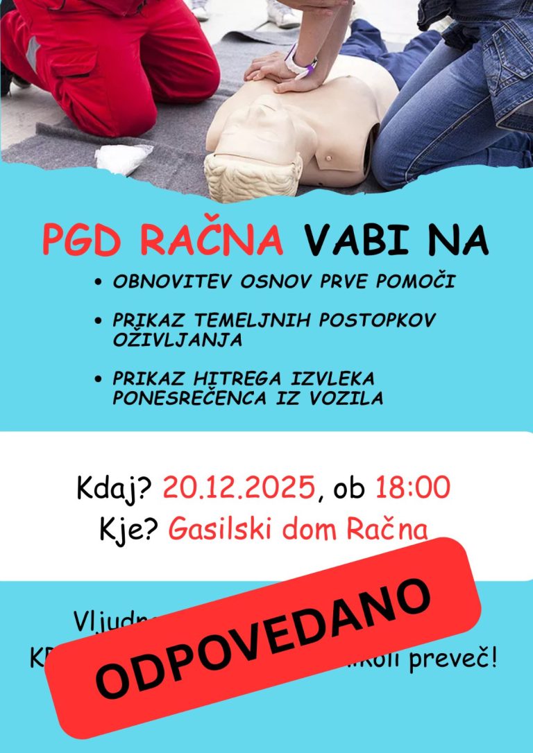 Obnovitev osnov prve pomoči – ODPOVEDANO